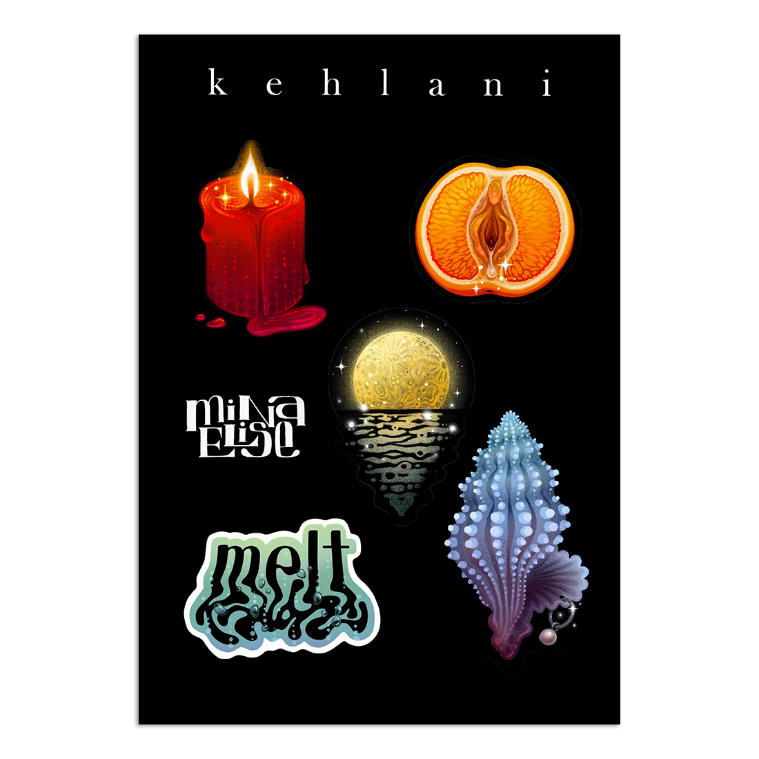 blue water road sticker set