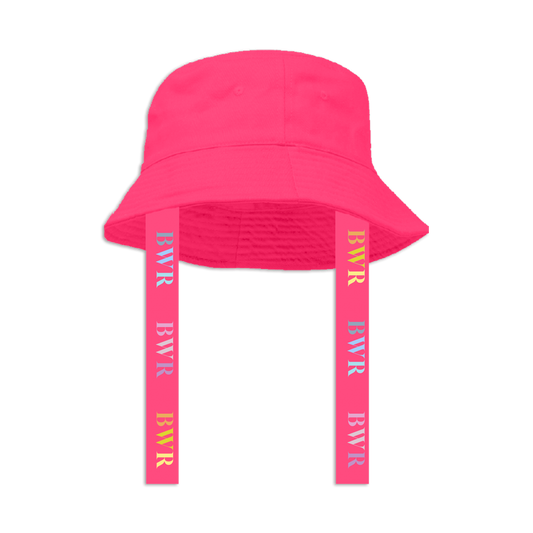 bwr pink drawstring bucket hat