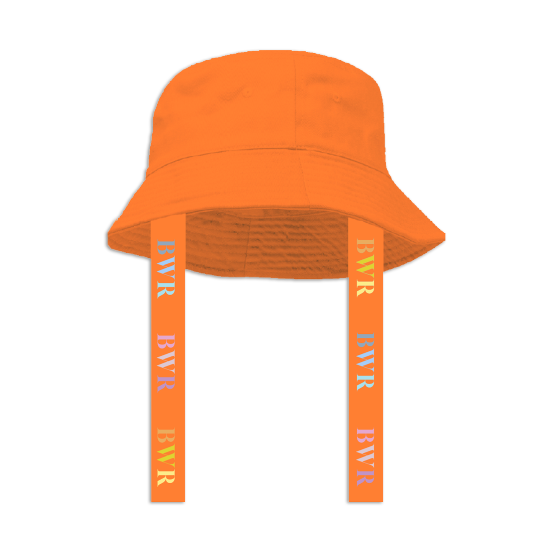 bwr orange drawstring bucket hat